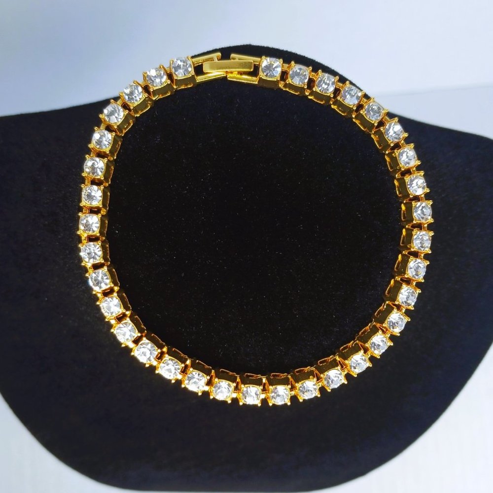 1ct Square Diamond Tennis Bracelet 18K Gold Womens Ladies Diamonds Jewelry 18 K